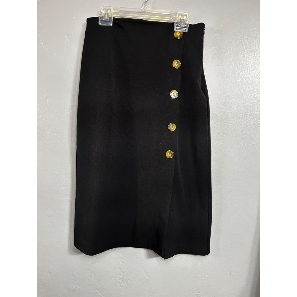 Mango Button Black Skirt Size XS